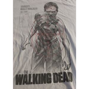 The Walking Dead TV Show Large Zombie Target Print Gray T-Shirt Men’s 2XL Faded